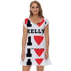 I Love Kelly  Short Sleeve Tiered Mini Dress by ilovewhateva