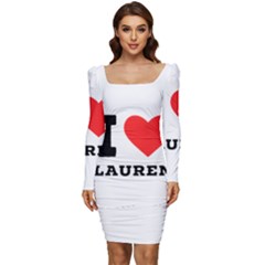 I Love Lauren Women Long Sleeve Ruched Stretch Jersey Dress by ilovewhateva