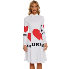 I Love Lauren Long Sleeve Shirt Collar A-line Dress by ilovewhateva