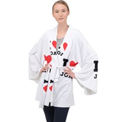 I Love Joan  Long Sleeve Velvet Kimono  by ilovewhateva