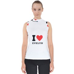 I Love Evelyn Mock Neck Shell Top by ilovewhateva