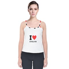 I Love Evelyn Velvet Spaghetti Strap Top by ilovewhateva