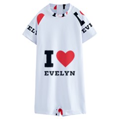 I Love Evelyn Kids  Boyleg Half Suit Swimwear by ilovewhateva