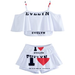 I Love Evelyn Kids  Off Shoulder Skirt Bikini by ilovewhateva