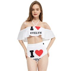 I Love Evelyn Halter Flowy Bikini Set  by ilovewhateva