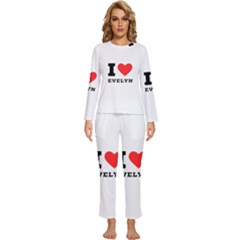 I Love Evelyn Womens  Long Sleeve Lightweight Pajamas Set by ilovewhateva