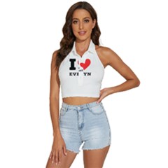 I Love Evelyn Backless Halter Cami Shirt by ilovewhateva