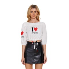 I Love Evelyn Mid Sleeve Drawstring Hem Top by ilovewhateva