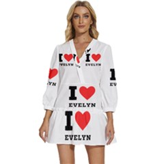 I Love Evelyn V-neck Placket Mini Dress by ilovewhateva