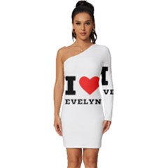 I Love Evelyn Long Sleeve One Shoulder Mini Dress by ilovewhateva