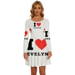 I Love Evelyn Long Sleeve Wide Neck Velvet Dress by ilovewhateva