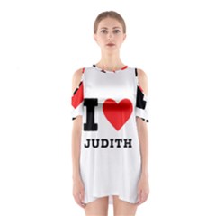 I Love Judith Shoulder Cutout One Piece Dress by ilovewhateva