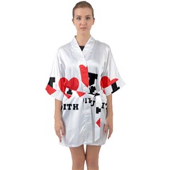 I Love Judith Half Sleeve Satin Kimono  by ilovewhateva