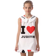 I Love Judith Kids  Pilgrim Collar Ruffle Hem Dress by ilovewhateva