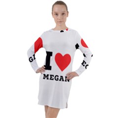 I Love Megan Long Sleeve Hoodie Dress