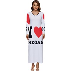 I Love Megan Long Sleeve Longline Maxi Dress by ilovewhateva