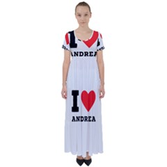 I Love Andrea High Waist Short Sleeve Maxi Dress