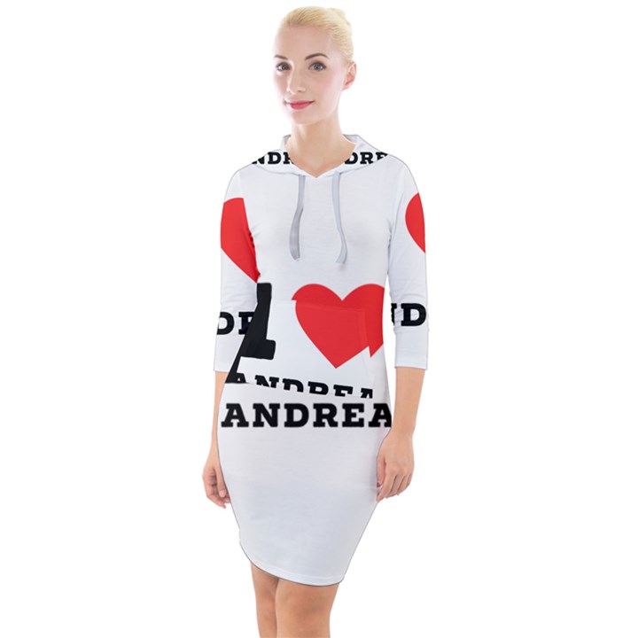 i love andrea Quarter Sleeve Hood Bodycon Dress