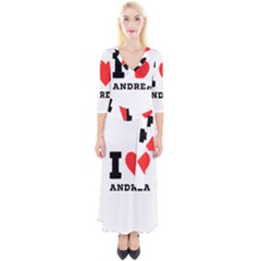 I Love Andrea Quarter Sleeve Wrap Maxi Dress by ilovewhateva