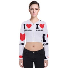 I Love Andrea Long Sleeve Zip Up Bomber Jacket by ilovewhateva