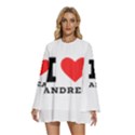 i love andrea Round Neck Long Sleeve Bohemian Style Chiffon Mini Dress View1