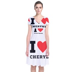 I Love Cheryl Short Sleeve Front Wrap Dress by ilovewhateva