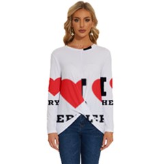 I Love Cheryl Long Sleeve Crew Neck Pullover Top