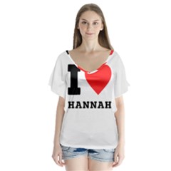 I Love Hannah V-neck Flutter Sleeve Top by ilovewhateva