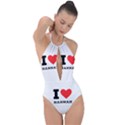 i love hannah Plunge Cut Halter Swimsuit View1