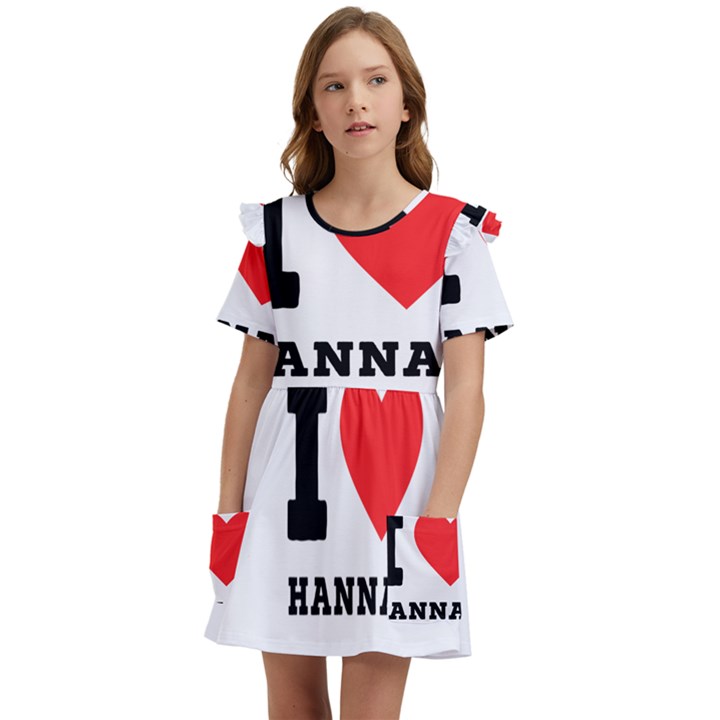 i love hannah Kids  Frilly Sleeves Pocket Dress