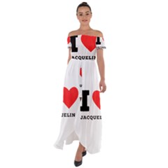 I Love Jacqueline Off Shoulder Open Front Chiffon Dress by ilovewhateva