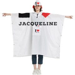 I Love Jacqueline Women s Hooded Rain Ponchos