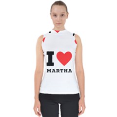 I Love Martha Mock Neck Shell Top by ilovewhateva