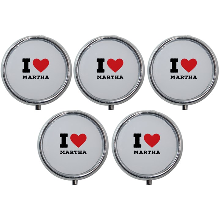 I love martha Mini Round Pill Box (Pack of 5)