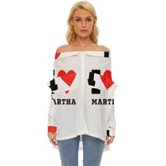 I Love Martha Off Shoulder Chiffon Pocket Shirt by ilovewhateva