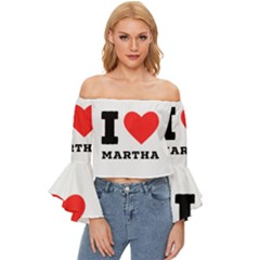 I Love Martha Off Shoulder Flutter Bell Sleeve Top by ilovewhateva