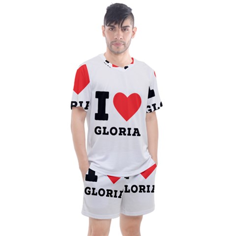 I Love Gloria  Men s Mesh Tee And Shorts Set by ilovewhateva