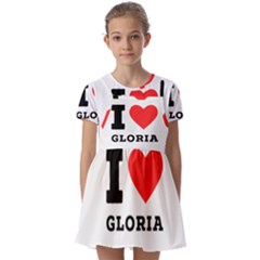 I Love Gloria  Kids  Short Sleeve Pinafore Style Dress by ilovewhateva