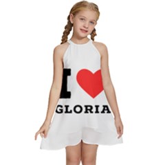 I Love Gloria  Kids  Halter Collar Waist Tie Chiffon Dress by ilovewhateva