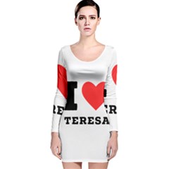 I Love Teresa Long Sleeve Velvet Bodycon Dress by ilovewhateva