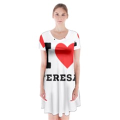 I Love Teresa Short Sleeve V-neck Flare Dress by ilovewhateva