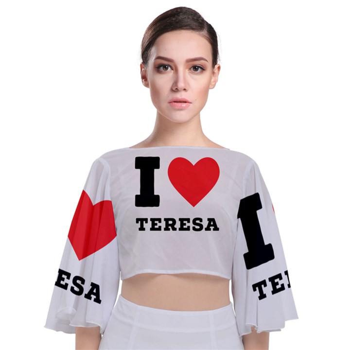 I love teresa Tie Back Butterfly Sleeve Chiffon Top