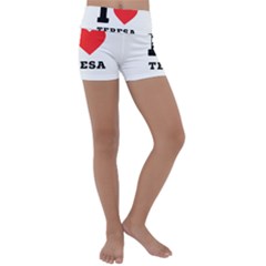 I Love Teresa Kids  Lightweight Velour Yoga Shorts by ilovewhateva