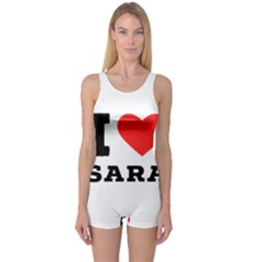 I Love Sara One Piece Boyleg Swimsuit by ilovewhateva