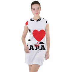 I Love Sara Drawstring Hooded Dress by ilovewhateva