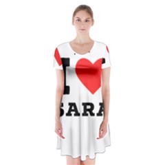 I Love Sara Short Sleeve V-neck Flare Dress by ilovewhateva