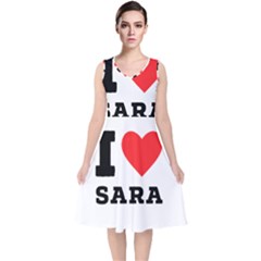 I Love Sara V-neck Midi Sleeveless Dress  by ilovewhateva