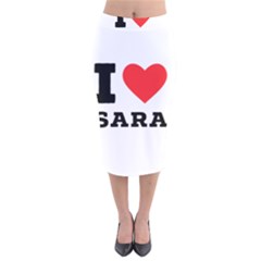 I Love Sara Velvet Midi Pencil Skirt by ilovewhateva