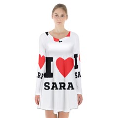 I Love Sara Long Sleeve Velvet V-neck Dress by ilovewhateva