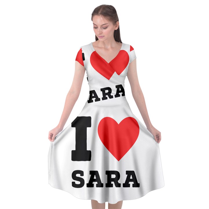 I love sara Cap Sleeve Wrap Front Dress